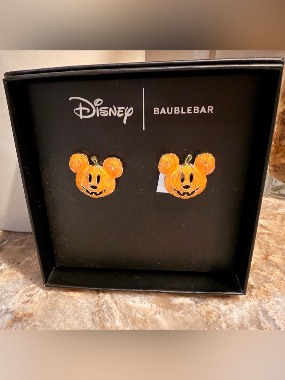 Baublebear Disney Orange Pumpkin Mickey Stud Earrings NWT